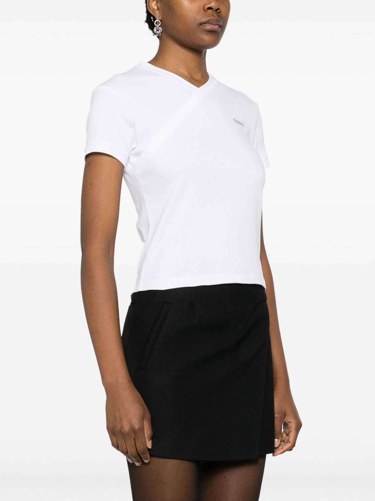 Coperni Cross neck T-shirt - White - Women