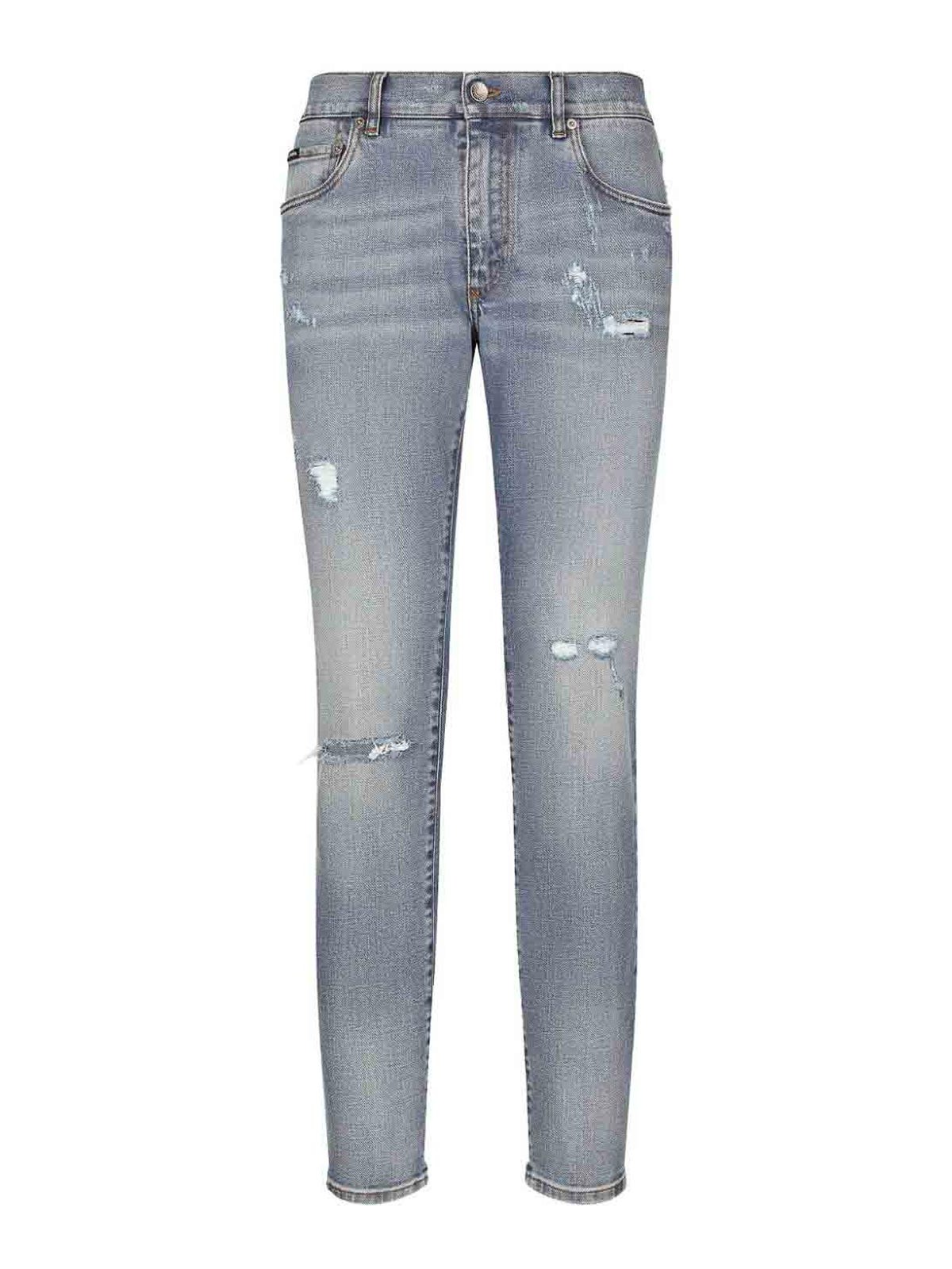 Shop Dolce & Gabbana Straight Leg Jeans In Blue