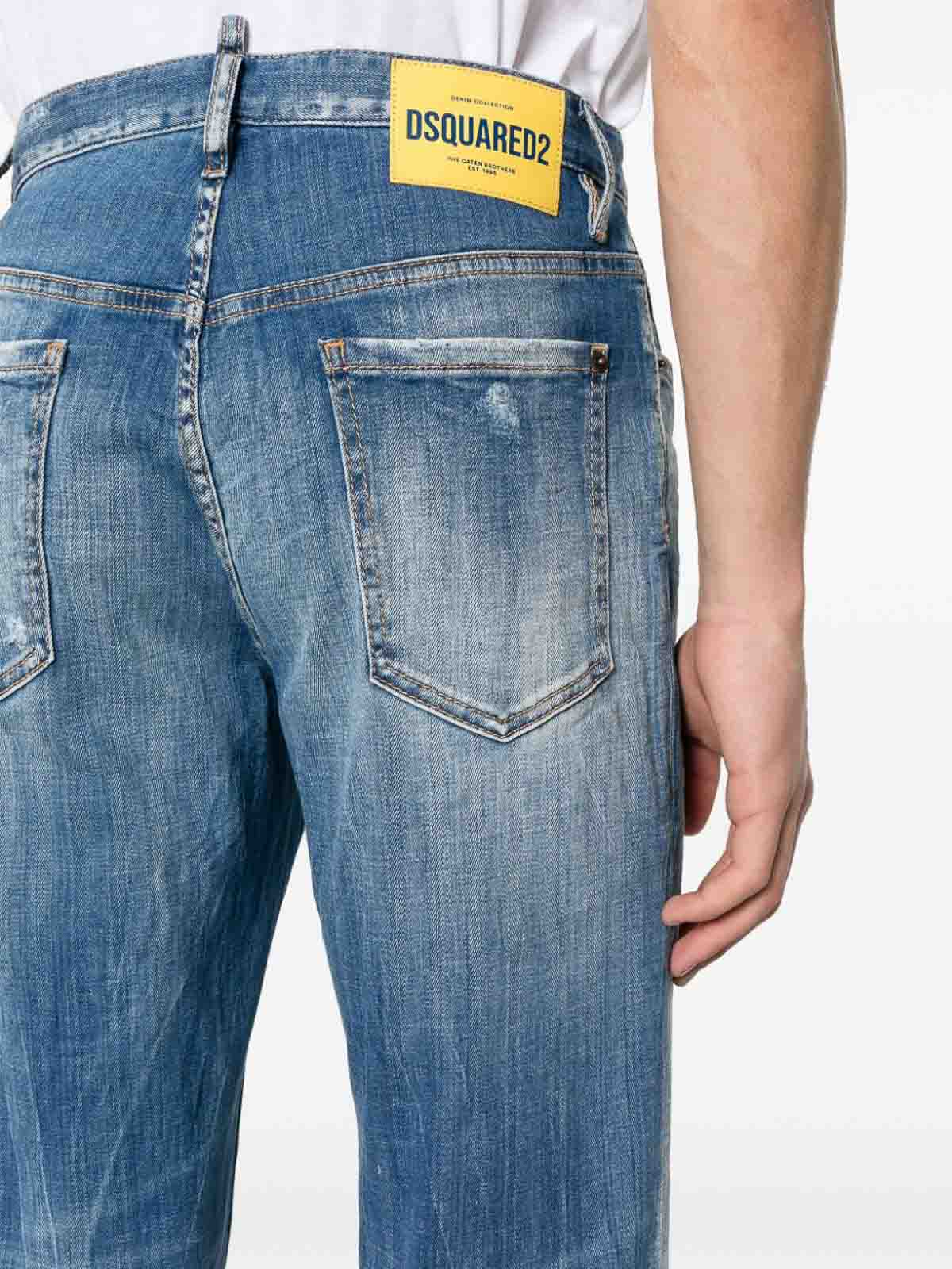 Shop Dsquared2 Straight Leg Jeans In Blue