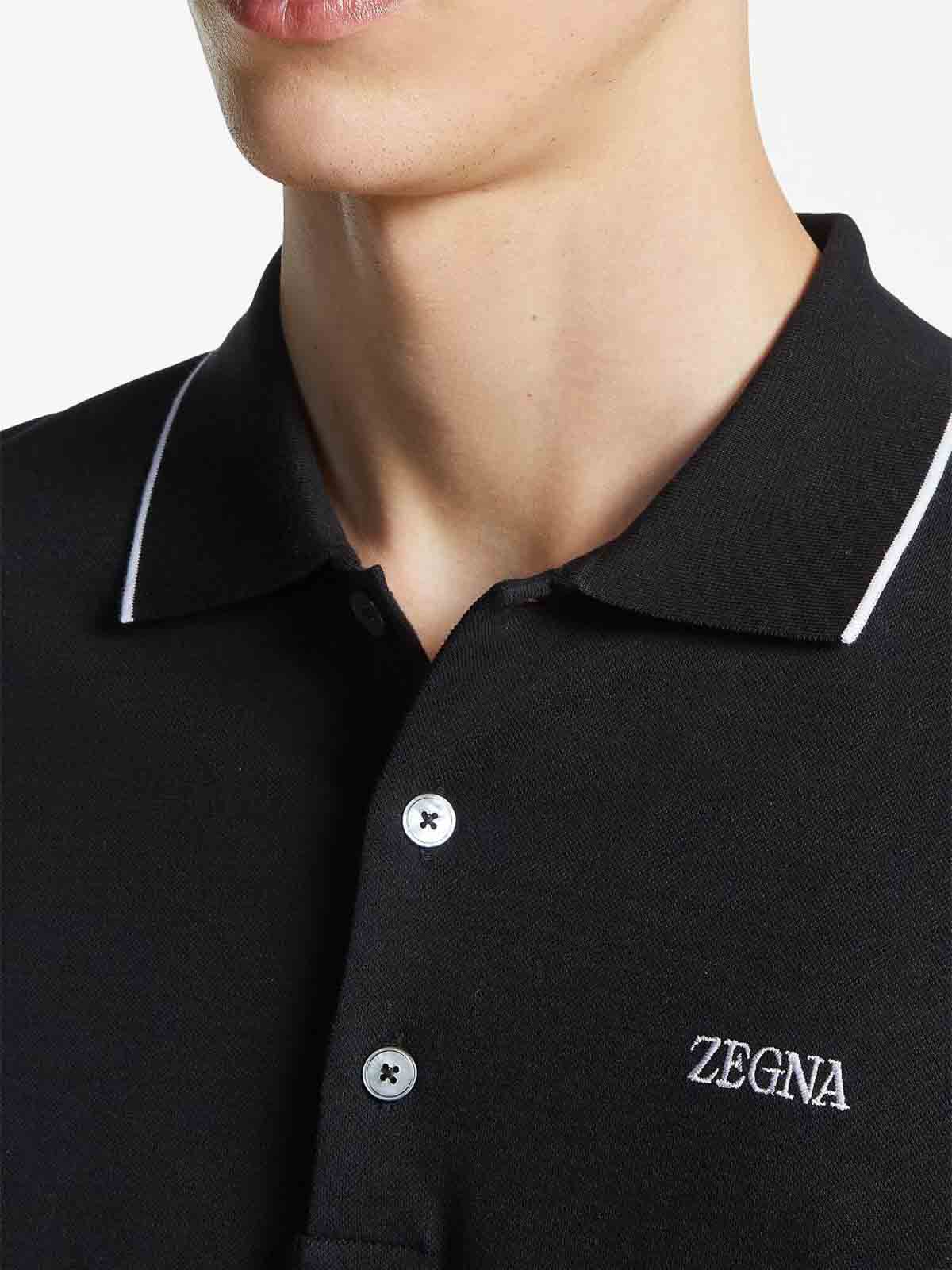 Shop Ermenegildo Zegna Polo In Black