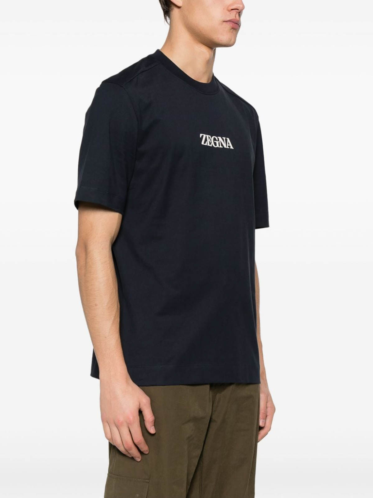 Shop Ermenegildo Zegna T-shirt In Dark Blue