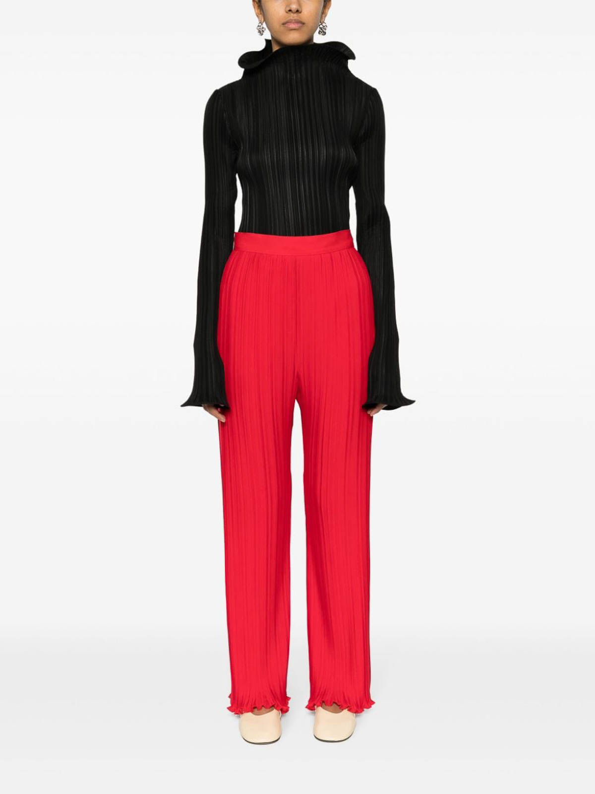 Shop Lanvin Casual Trousers In Red