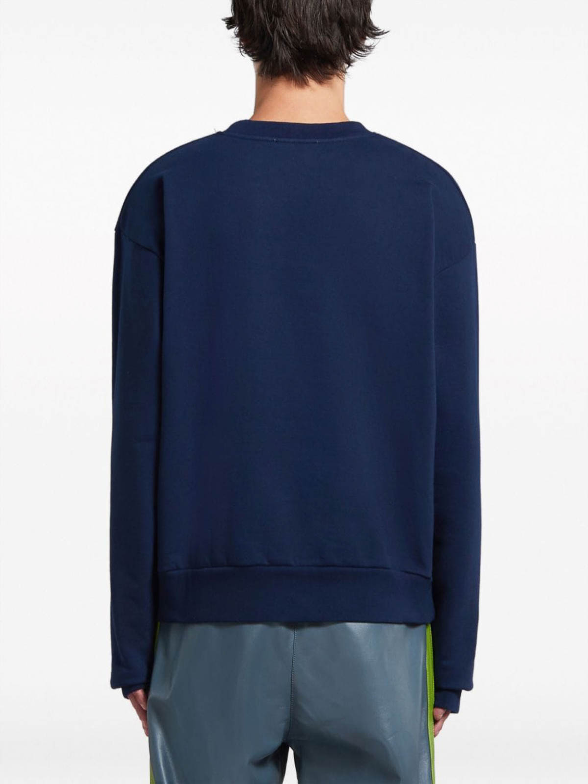 Shop Marni Sweatshirt In Dark Blue