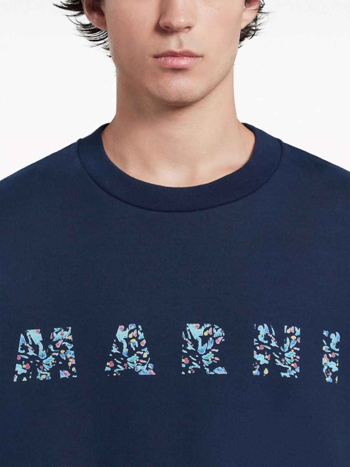 Shop Marni Sweatshirt In Dark Blue