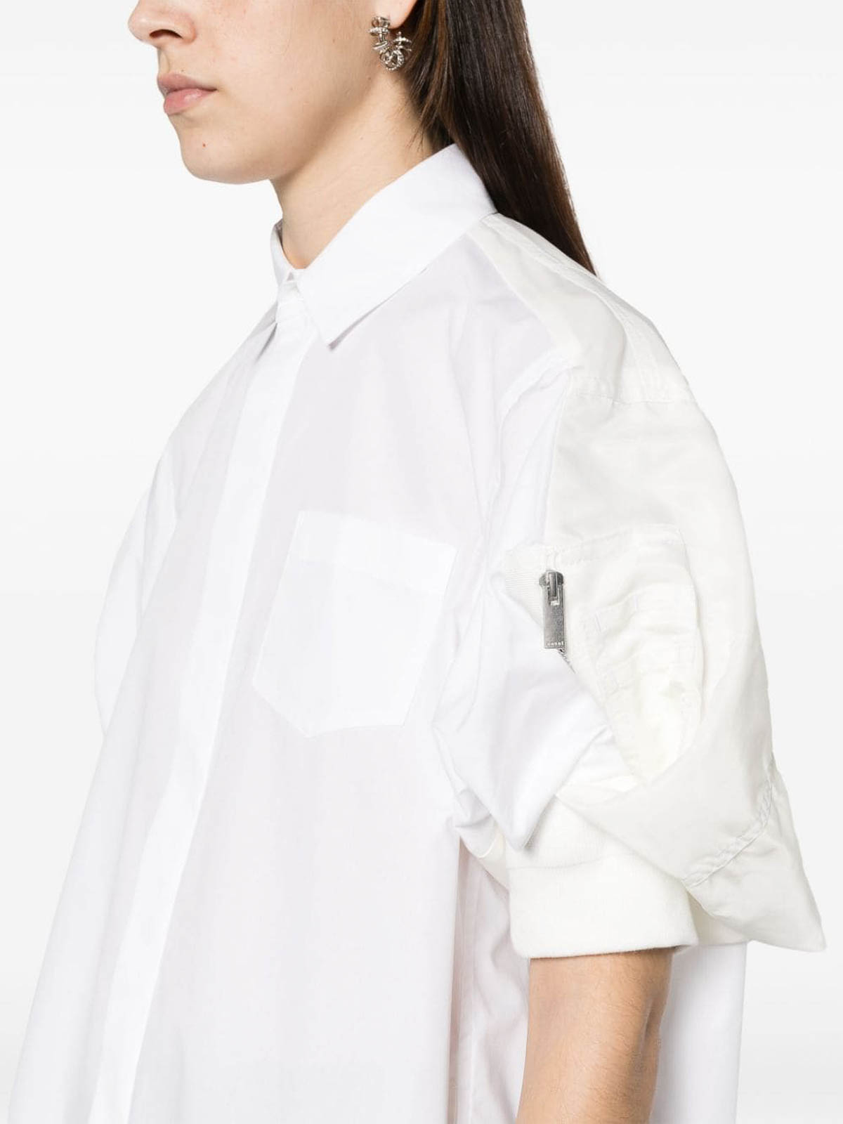 Shop Sacai Minifalda - Blanco In White