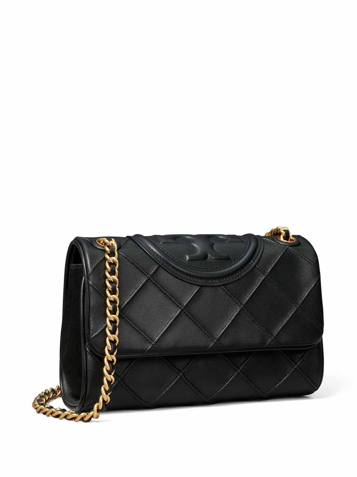 Shop Tory Burch Fleming Tote Bag In Black