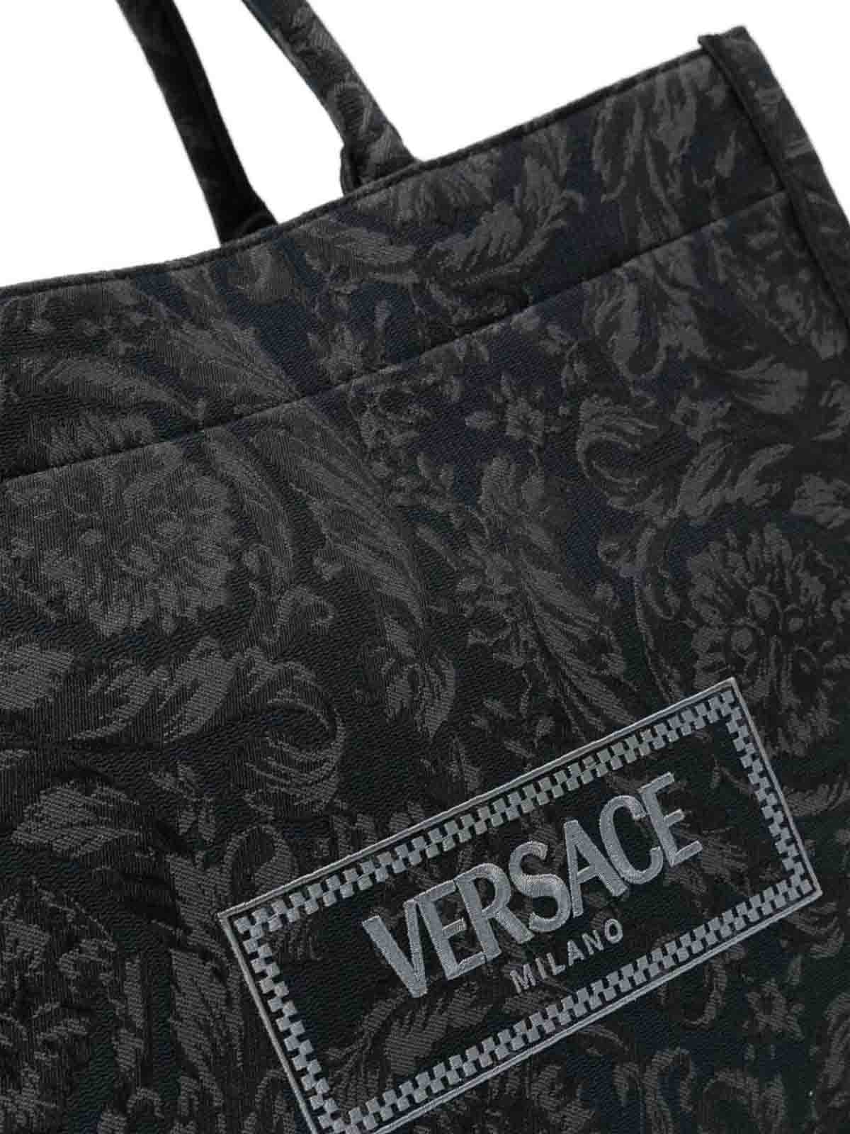 Shop Versace Tote In Black