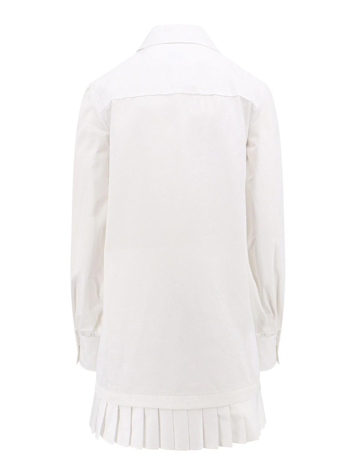 Shop Off-white Cotton Dress With Logo In White
