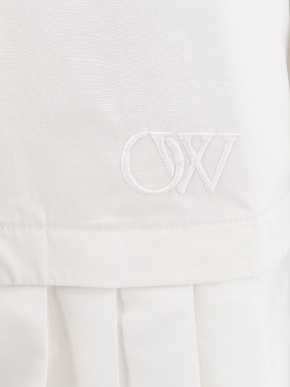 Shop Off-white Cotton Dress With Logo In White