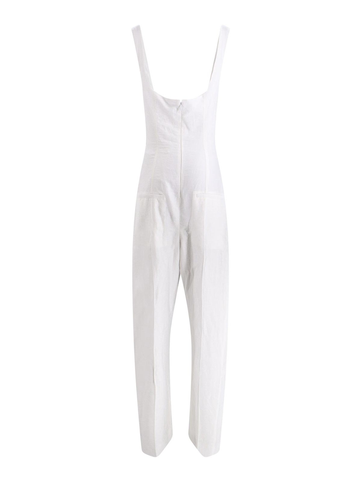 Shop Stella Mccartney Linen And Cotton Jumpsuit In White