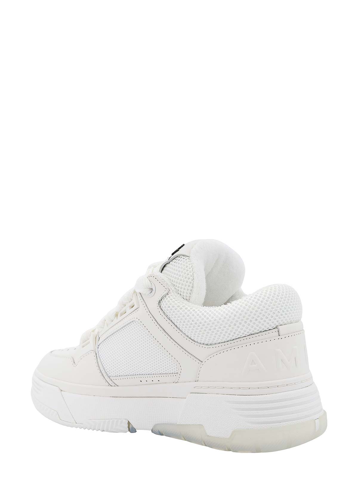 Shop Amiri Mesh And Leather Sneakers In White