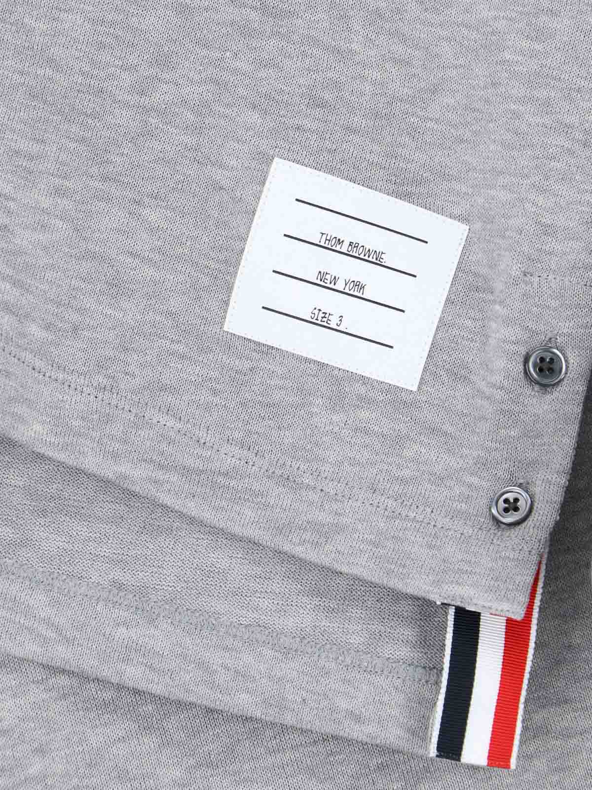 Shop Thom Browne Polo - Gris In Grey