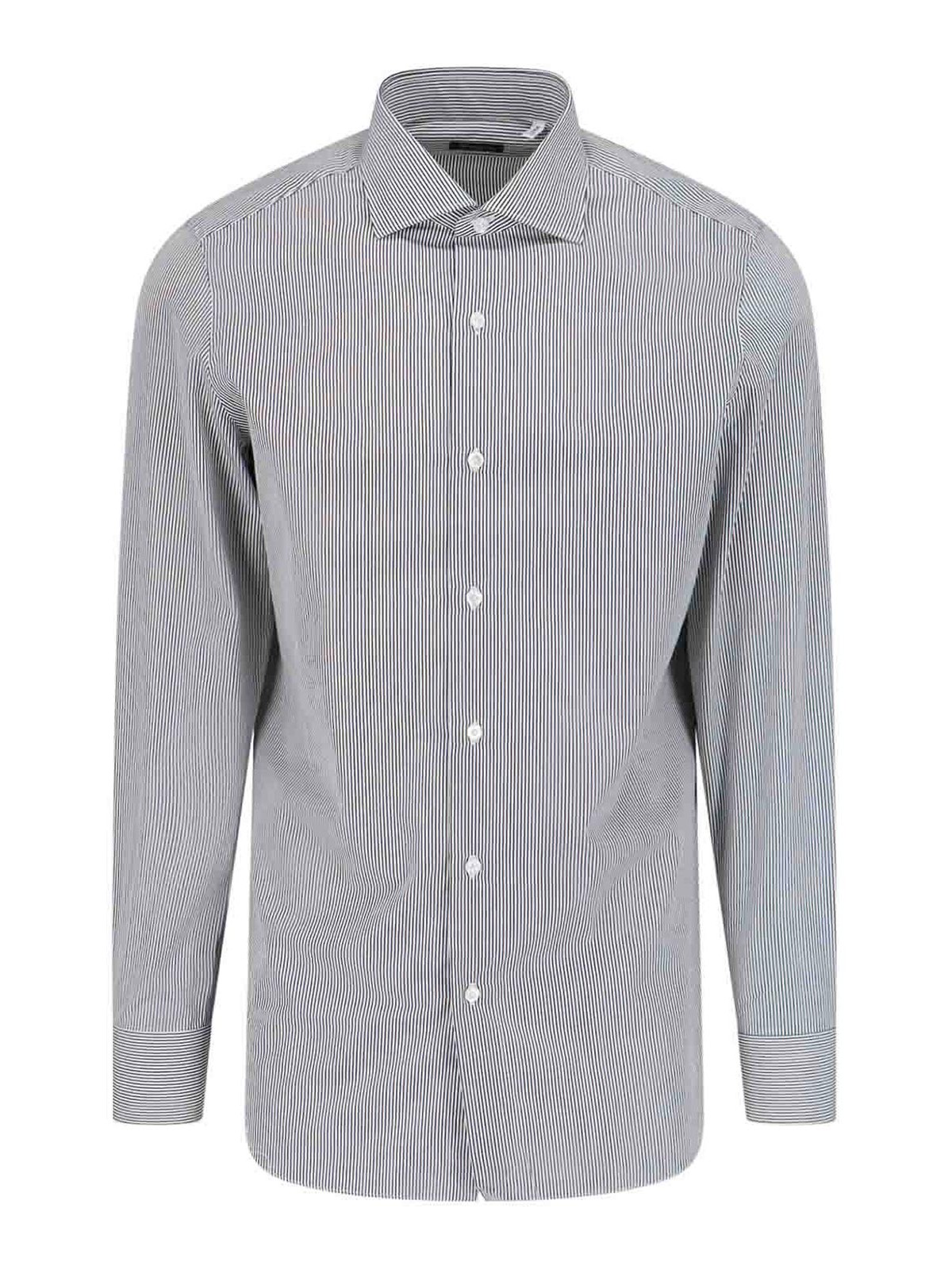 Shop Finamore 1925 Shirt In Grey