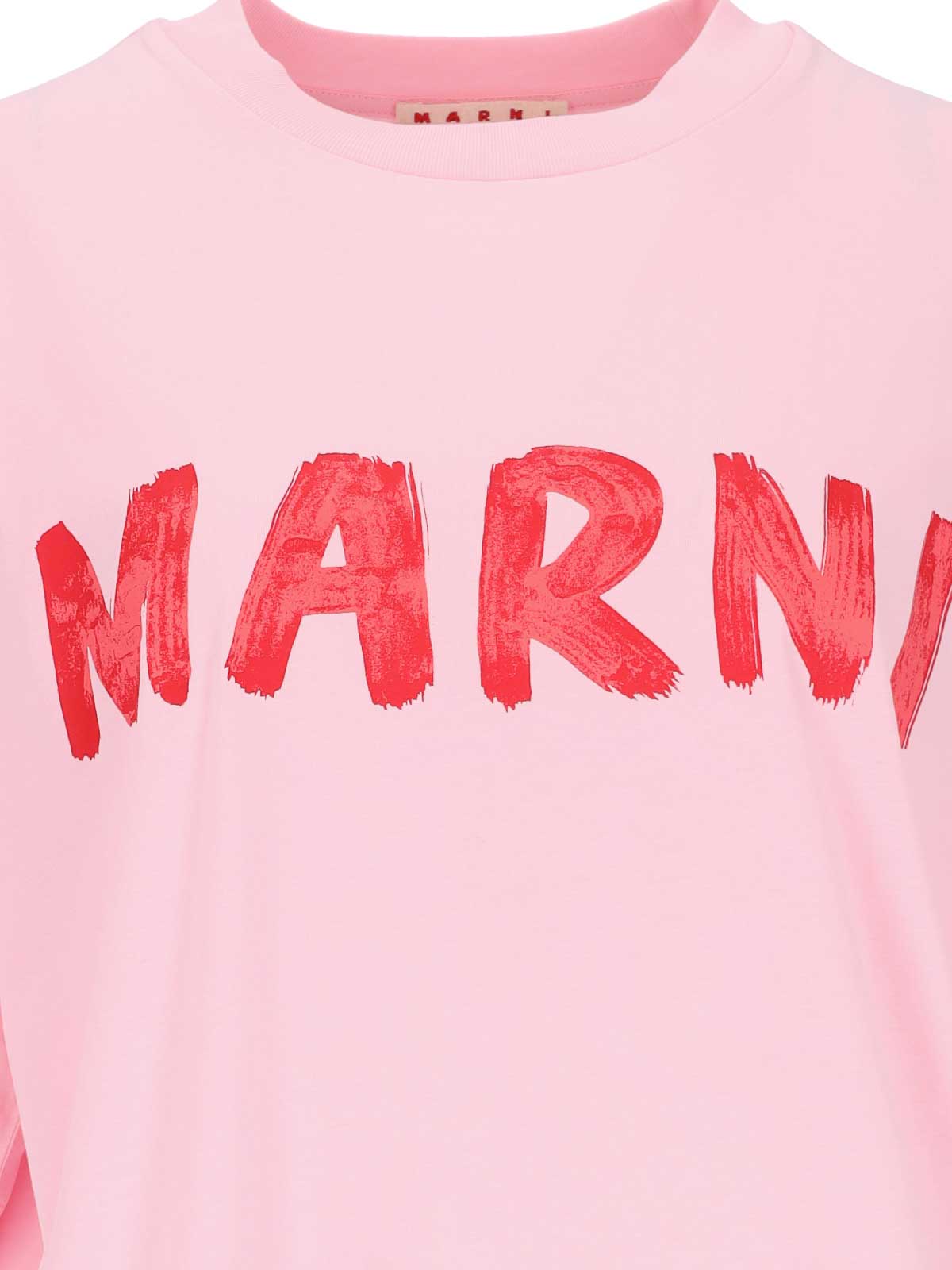 Shop Marni Logo T-shirt In Nude & Neutrals