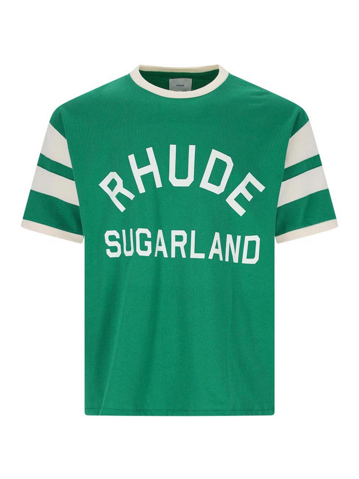 Shop Rhude Logo T-shirt In Green