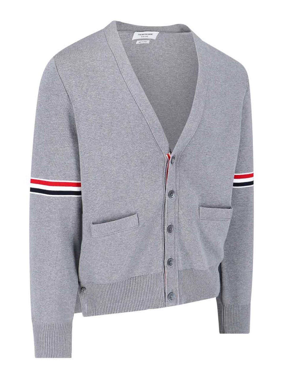 Shop Thom Browne Cardigan In Grey