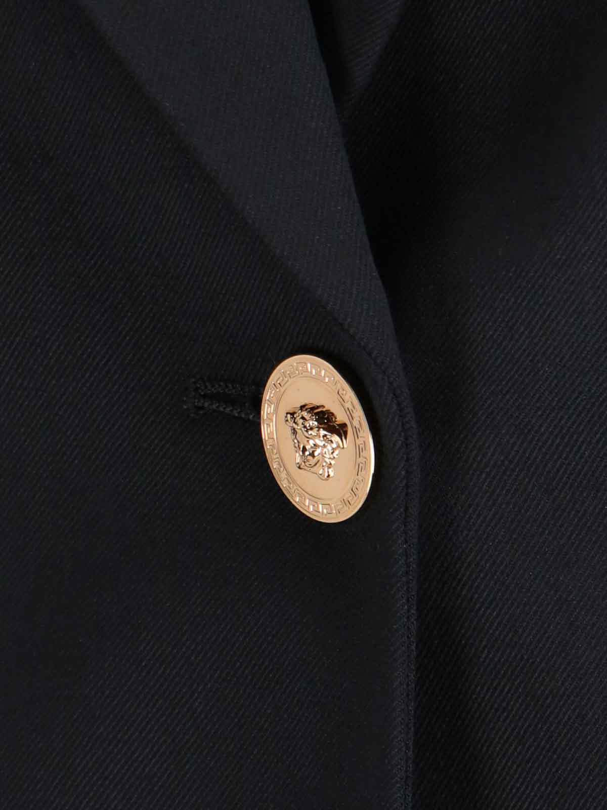 Shop Versace Single-breasted Blazer In Black