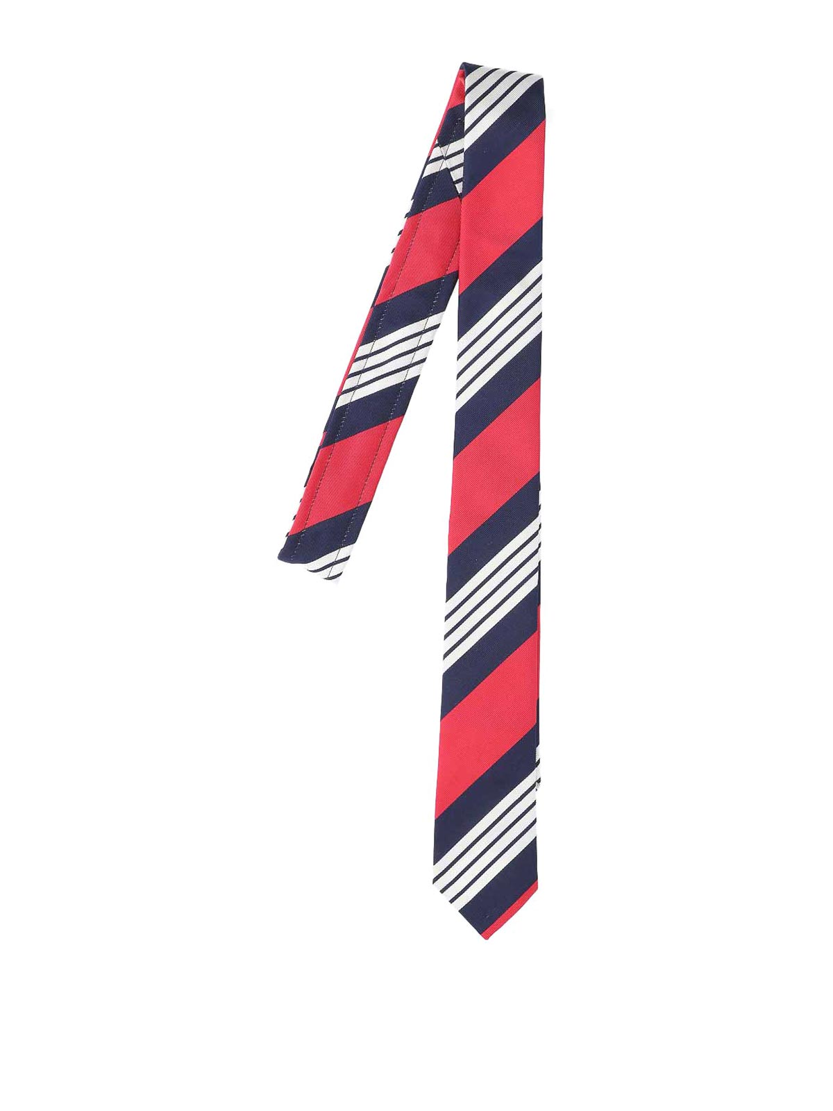 Shop Thom Browne Striped Tie In Multicolour