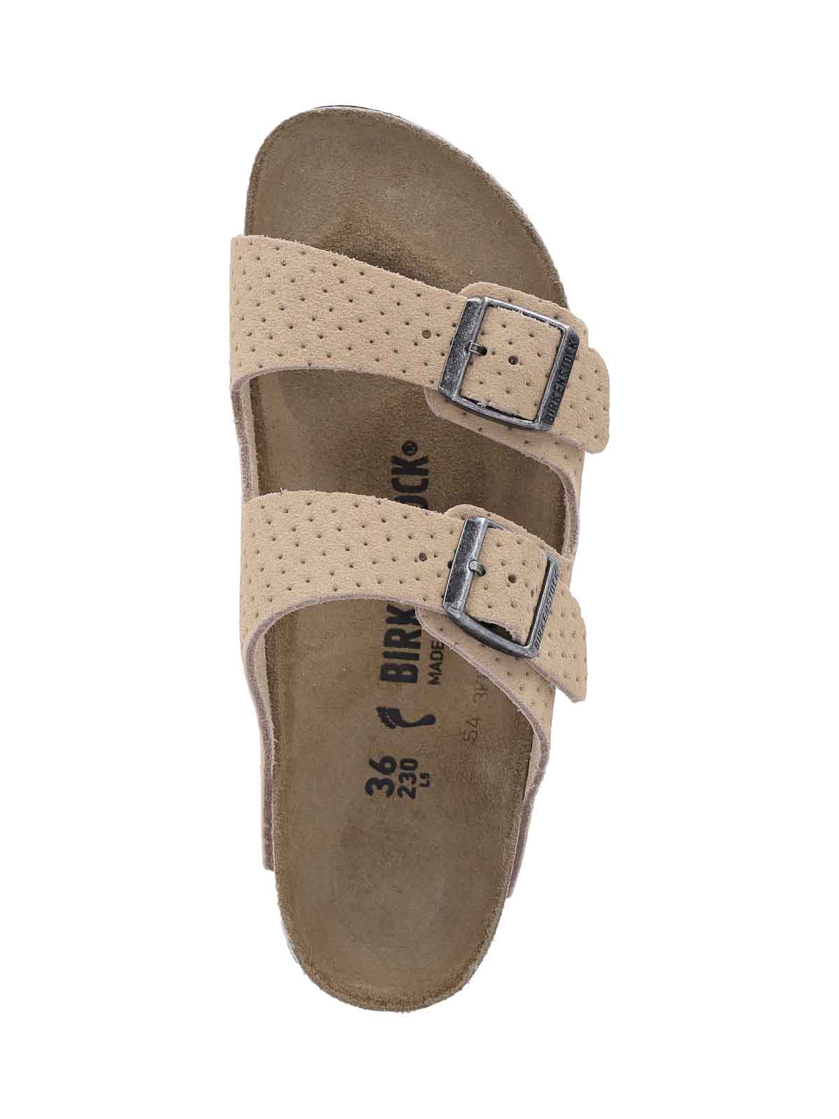 Shop Birkenstock Arizona Sandals In Beige