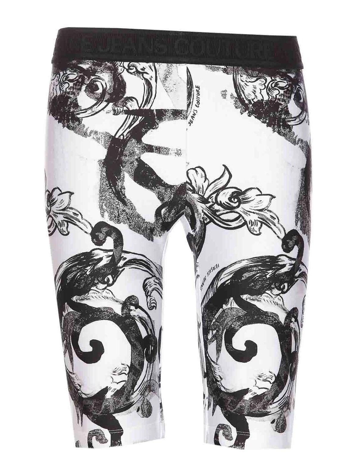 Versace Jeans Couture Watercolor Couture Short Leggings In White