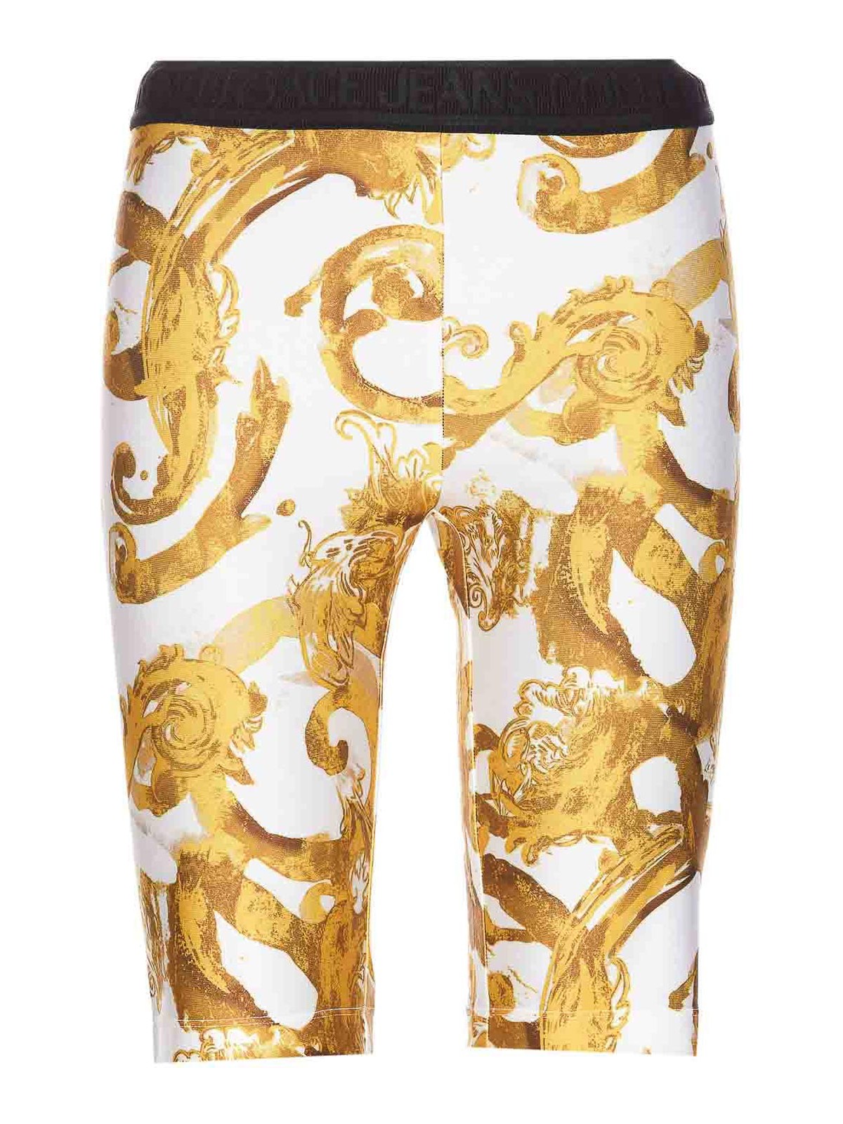 Versace Jeans Couture Watercolour Couture Short Leggings In Yellow
