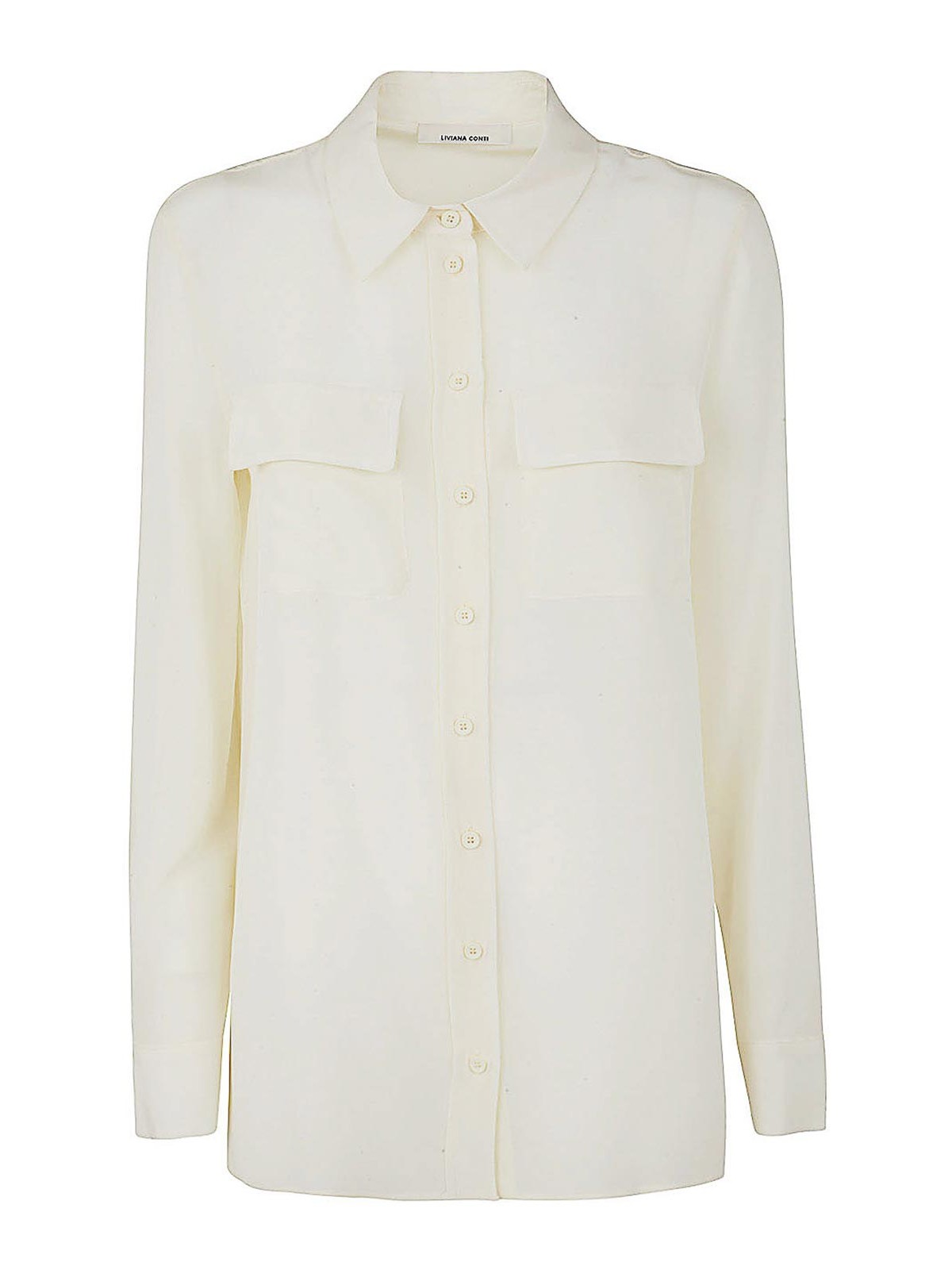 Liviana Conti Shirt Pockets Detailed In White