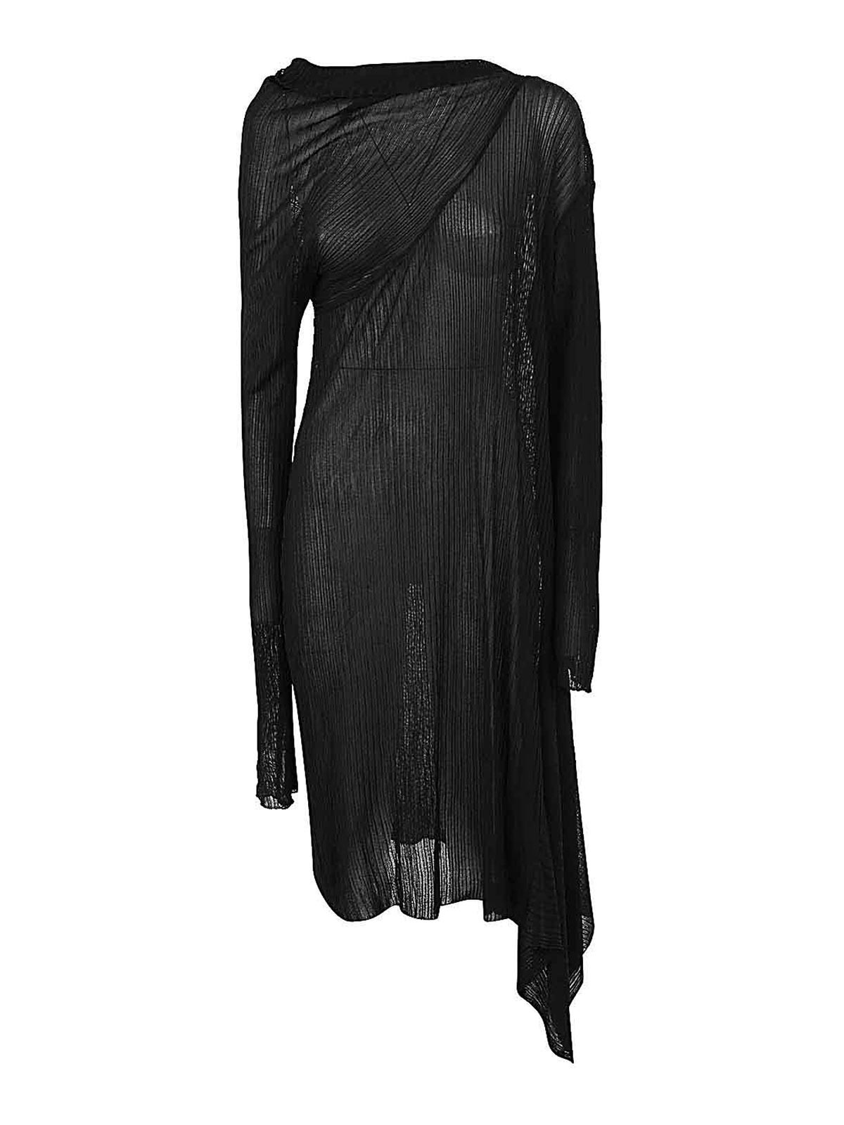 Shop Marques' Almeida Draped Neck Dress In Black