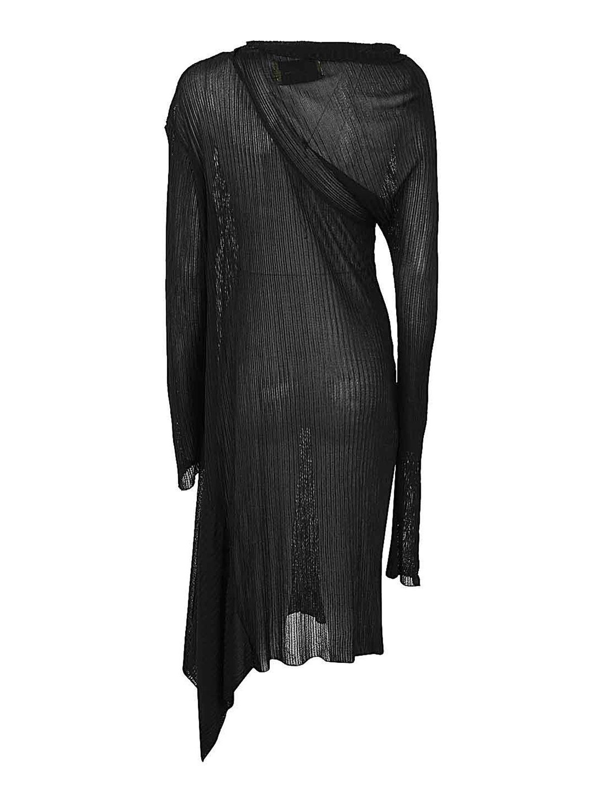 Shop Marques' Almeida Draped Neck Dress In Black