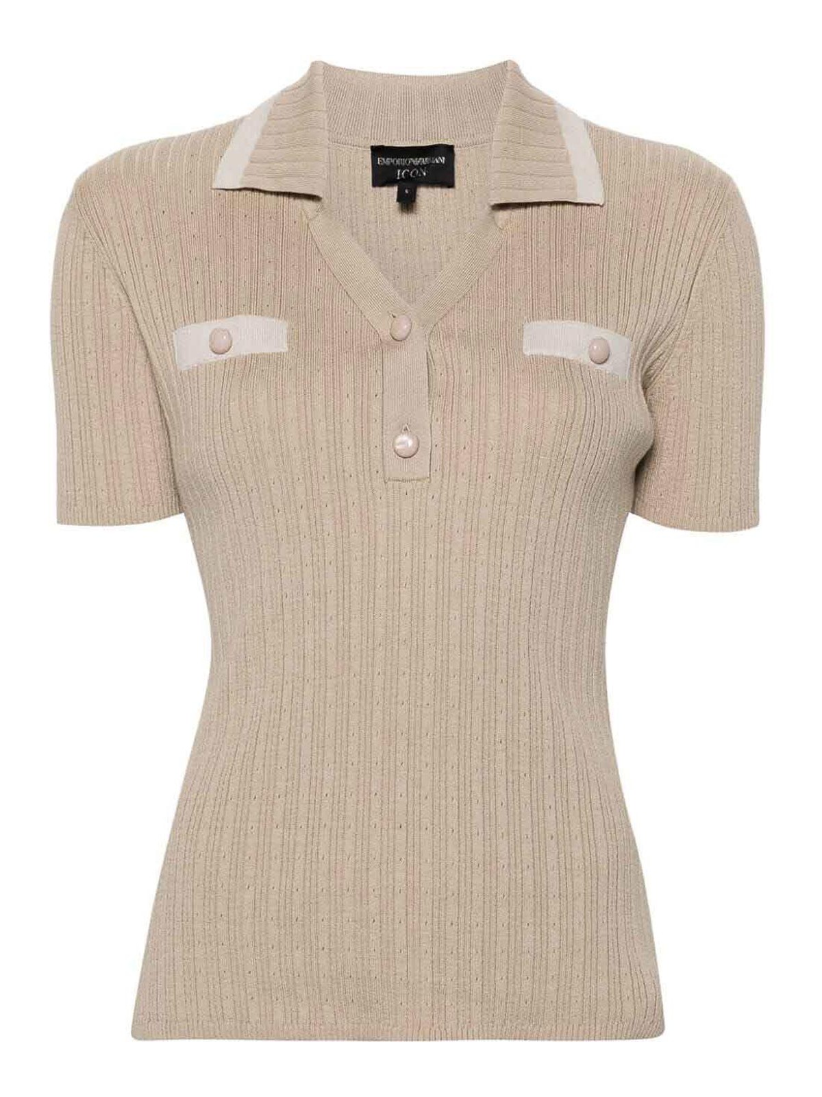 Shop Emporio Armani Short Sleeves Polo In Brown