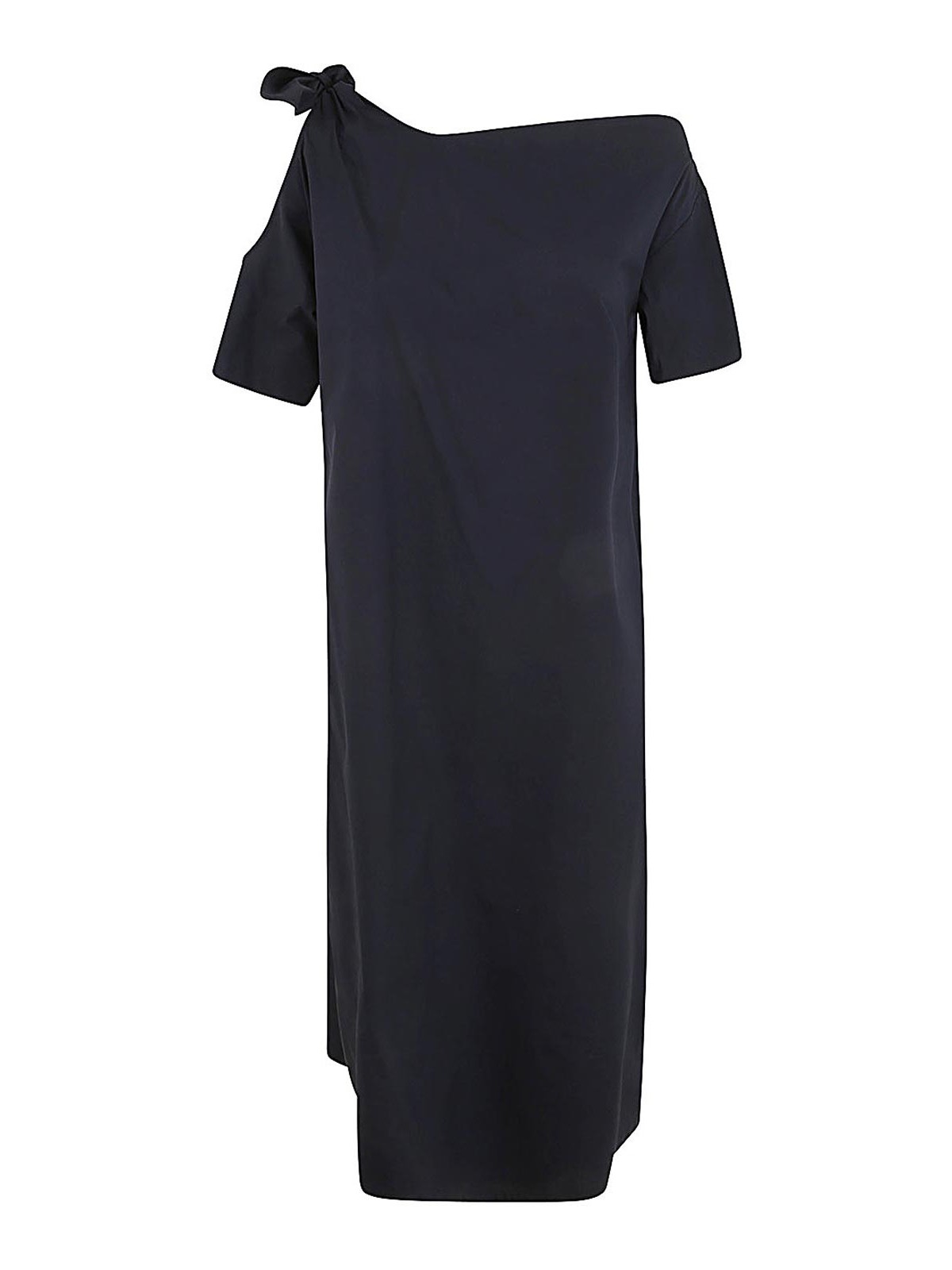 Shop Liviana Conti Down Shoulders Long Dress In Blue