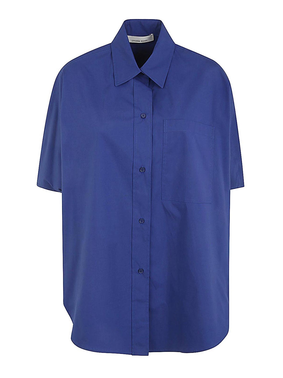 Liviana Conti Cape Shirt In Blue