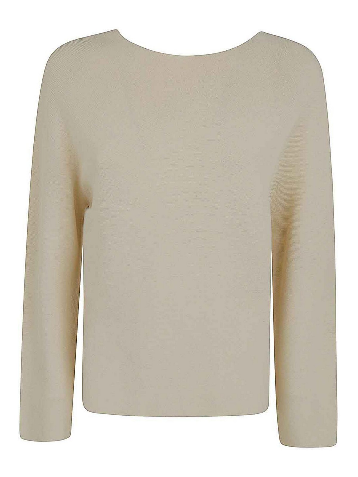 Shop Liviana Conti Long Sleeves Crew Neck Sweater In White