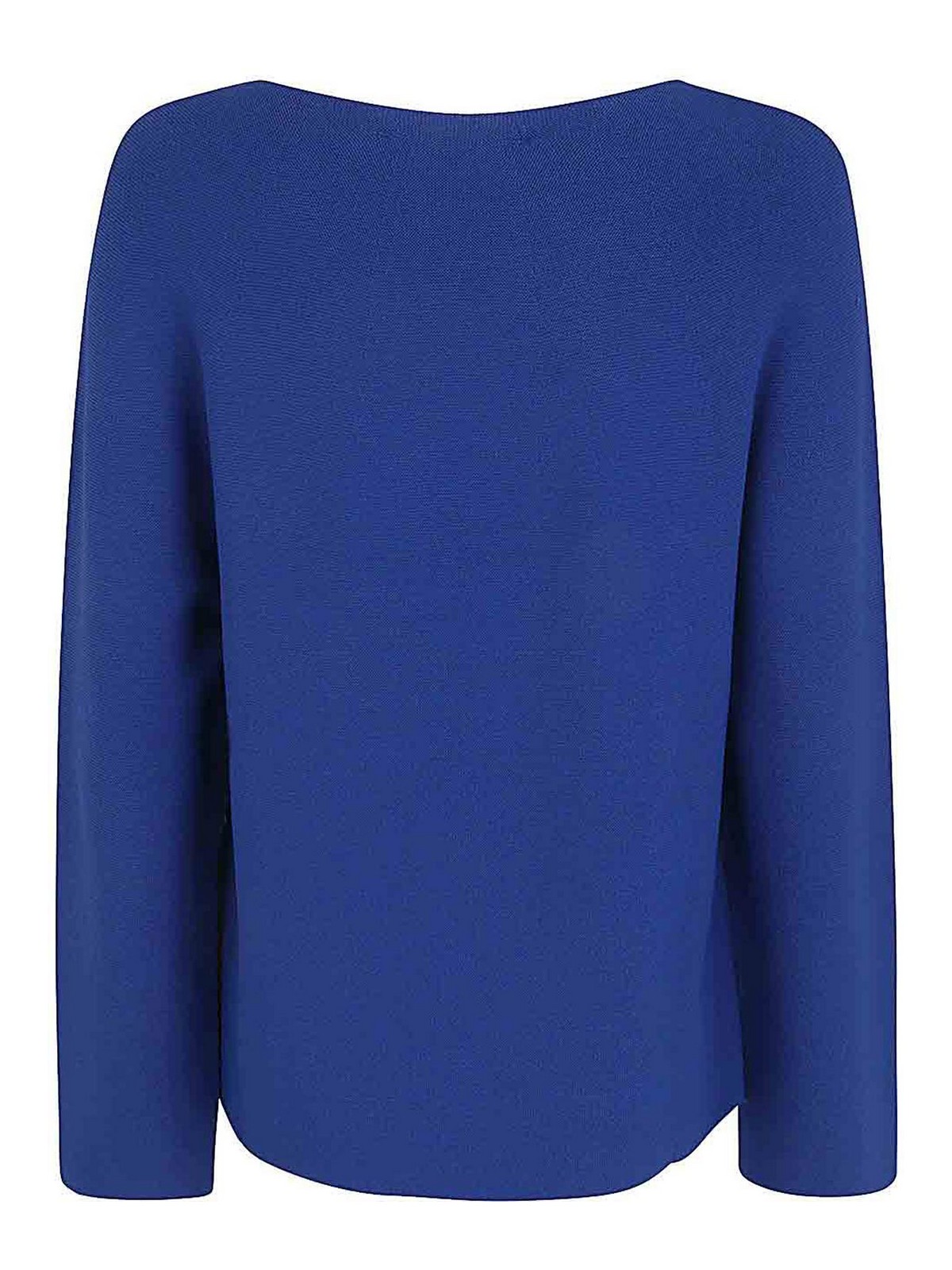 Shop Liviana Conti Long Sleeves Crew Neck Sweater In Blue