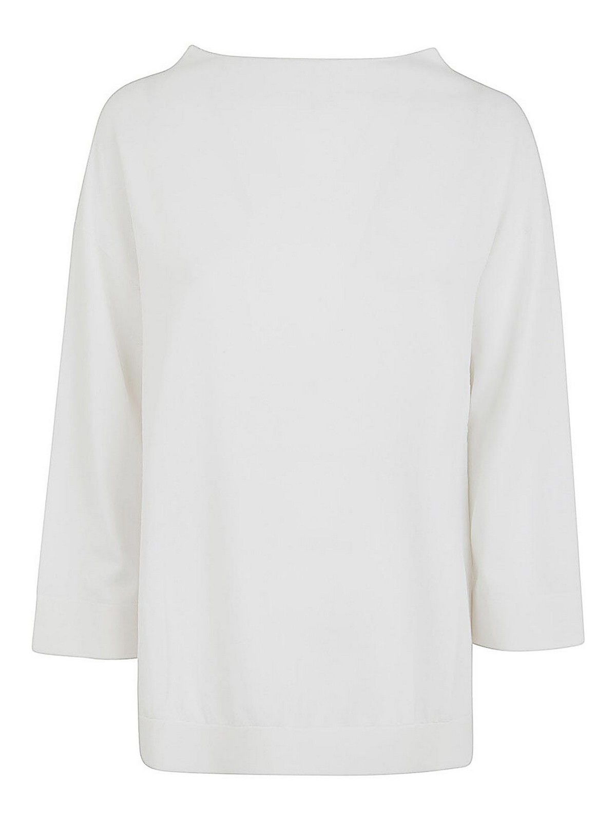Shop Liviana Conti 3/4 Sleeves Sweater In White