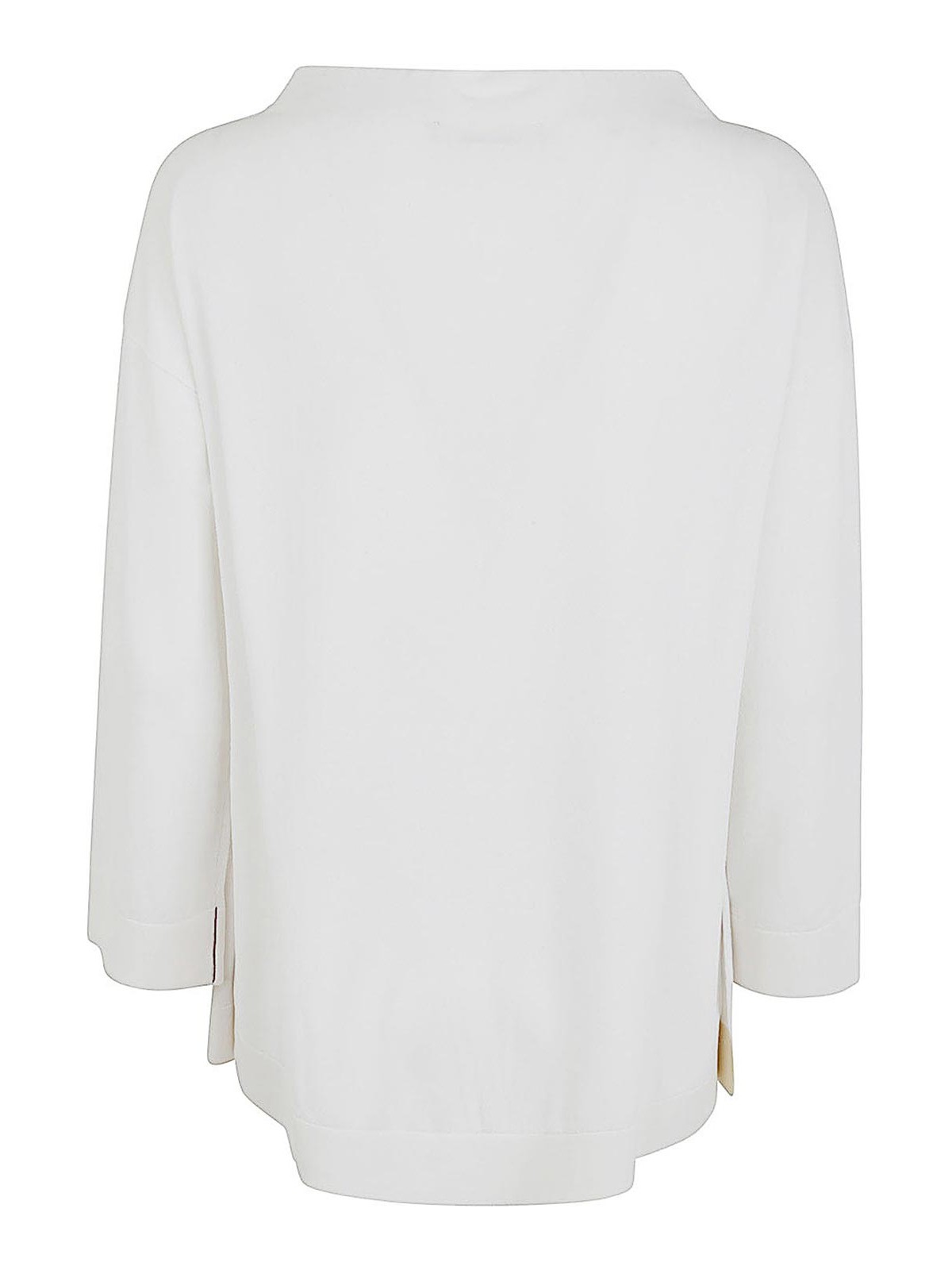 Shop Liviana Conti 3/4 Sleeves Sweater In White
