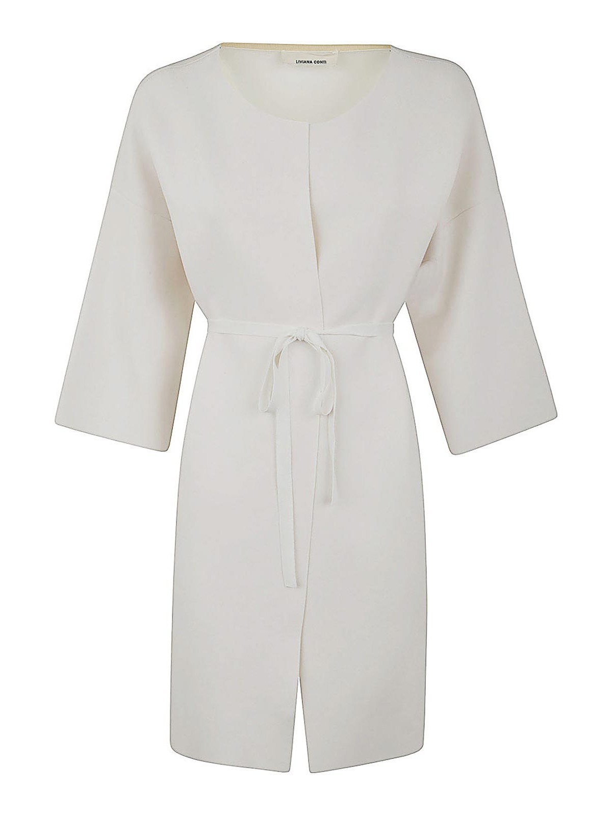Shop Liviana Conti Long Cardigan With Belt In White