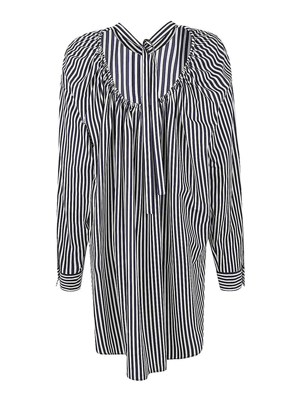 Shop Mantu' Long Striped Shirt In Blue