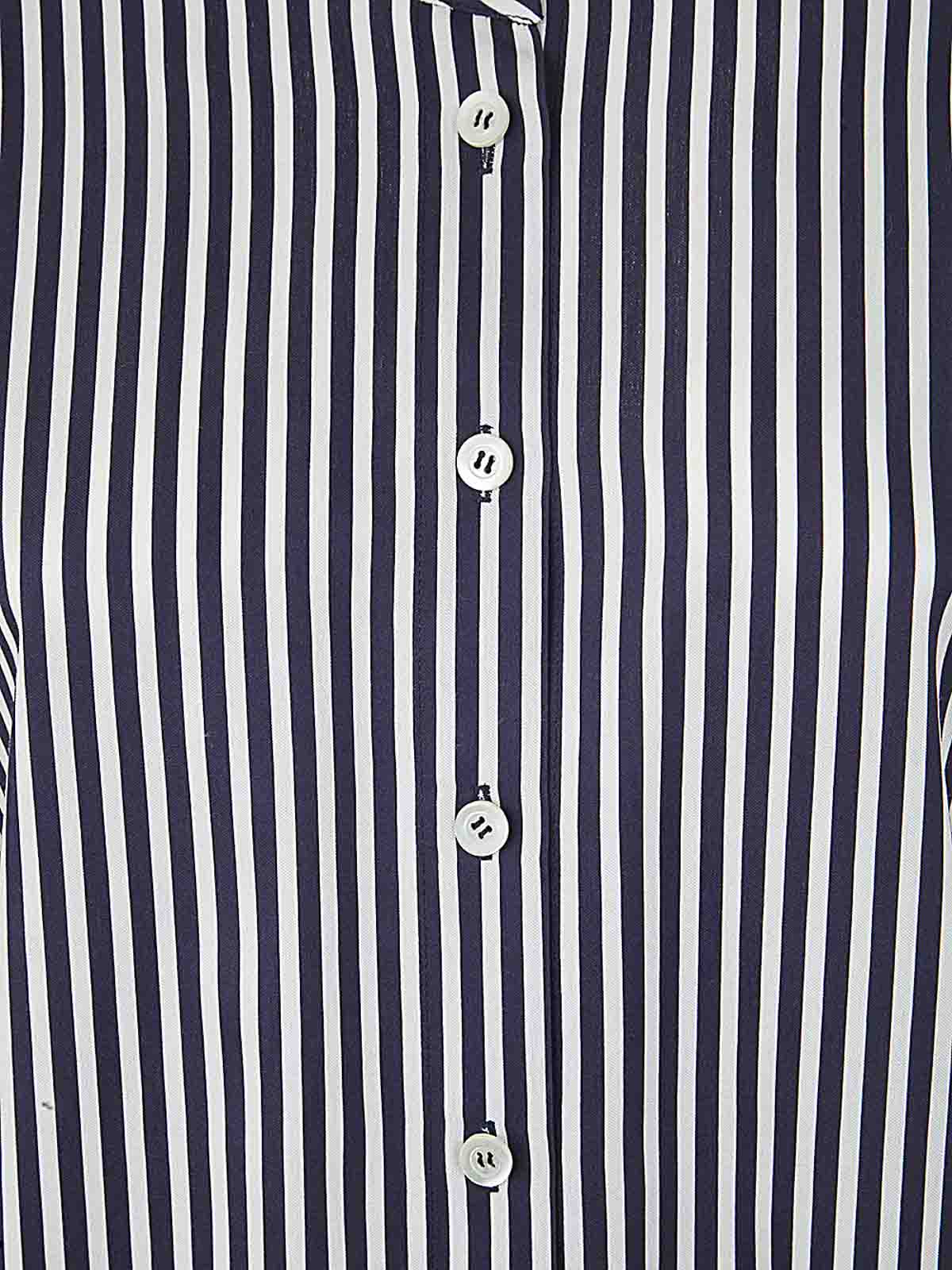Shop Mantu' Long Striped Shirt In Blue