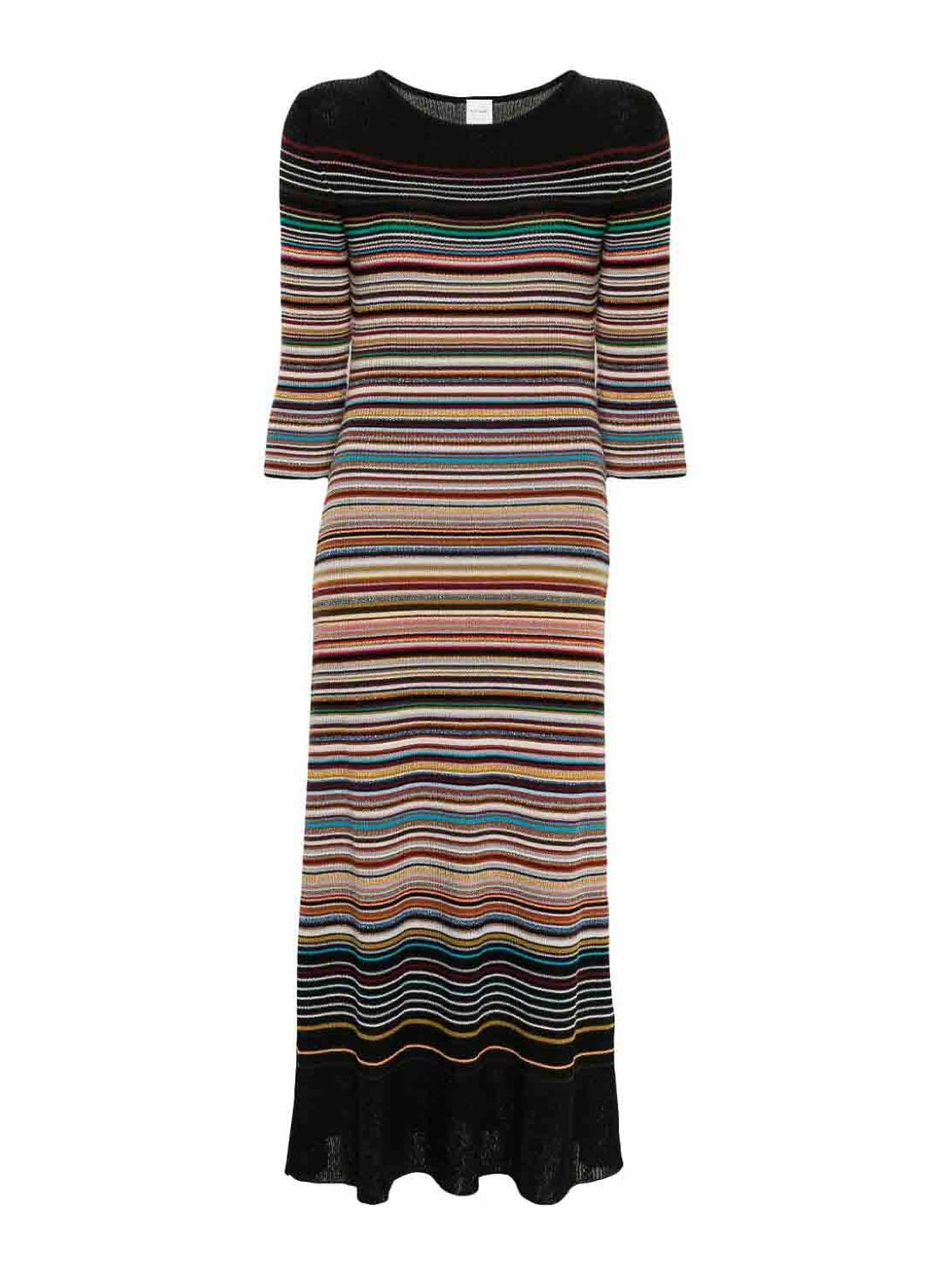 Shop Paul Smith Knitted Dress In Multicolour