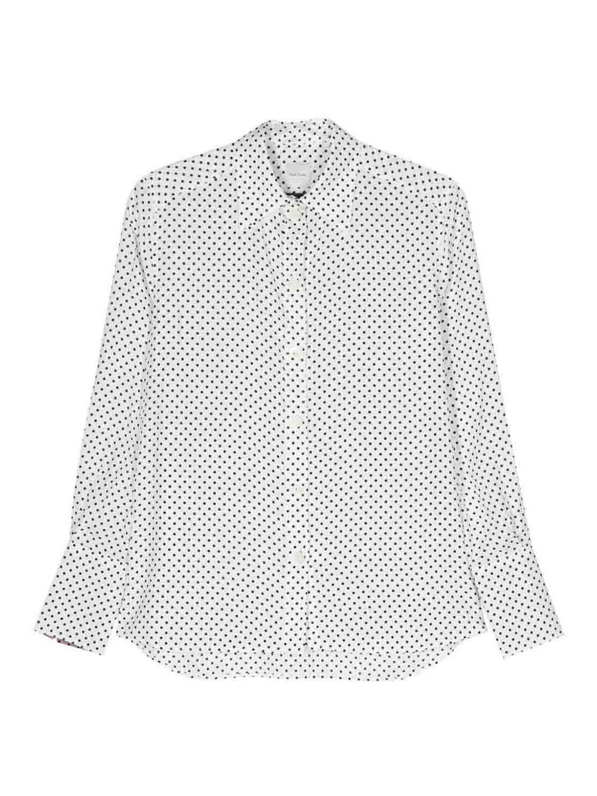 Shop Paul Smith Pois Shirt In White