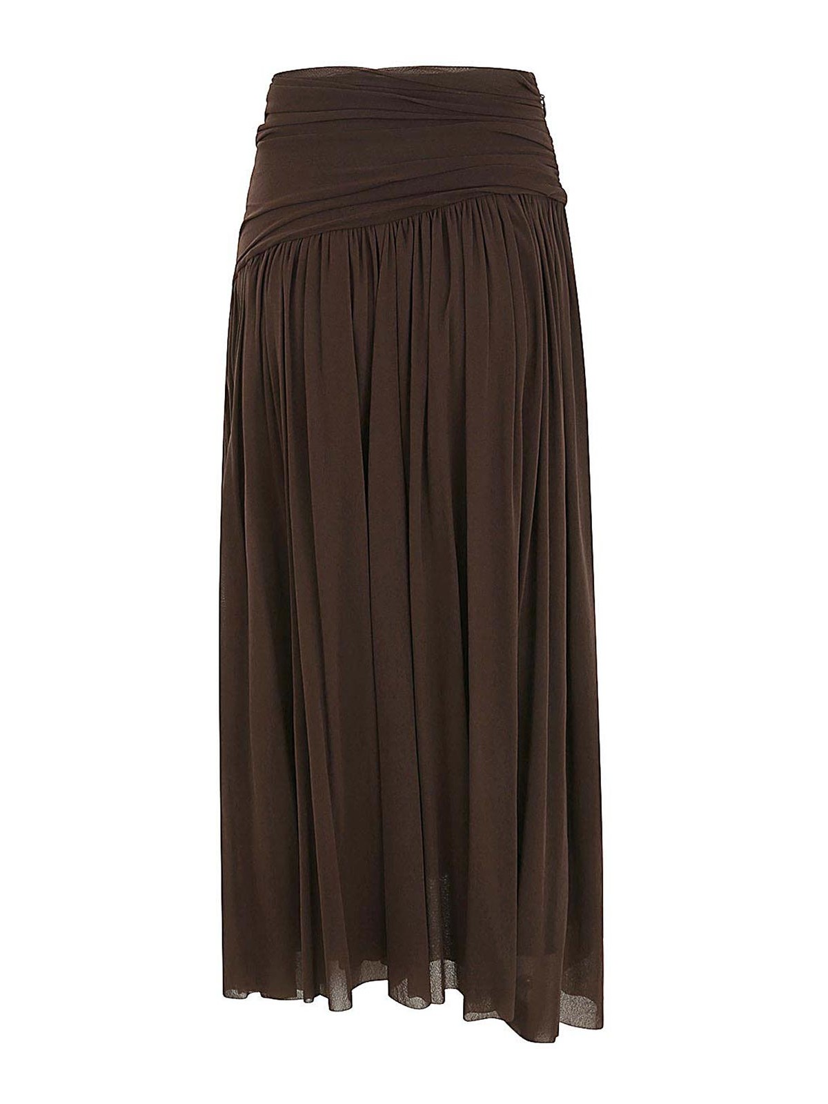 Shop Philosophy Di Lorenzo Serafini Tulle Long Skirt In Brown