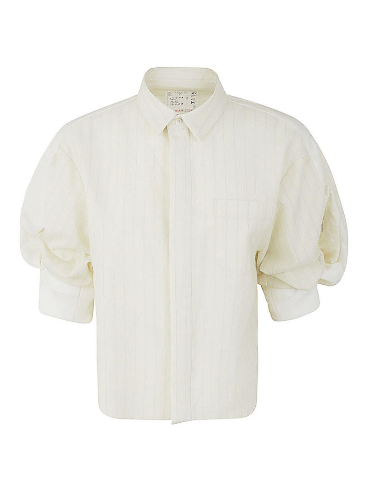 Shop Sacai Chalk Stripe Shirt In White