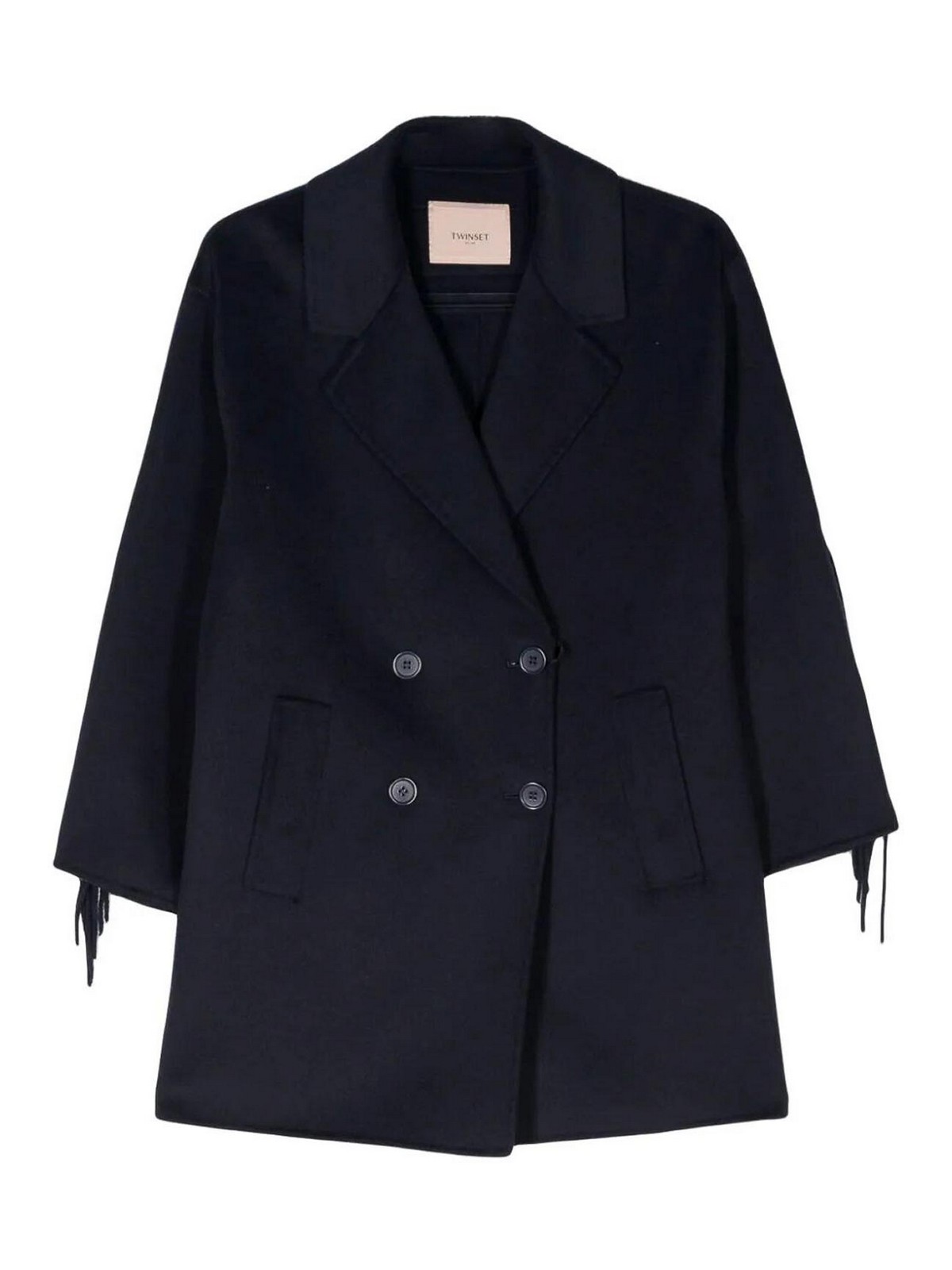 Twinset Double Breasted Coat In Blue
