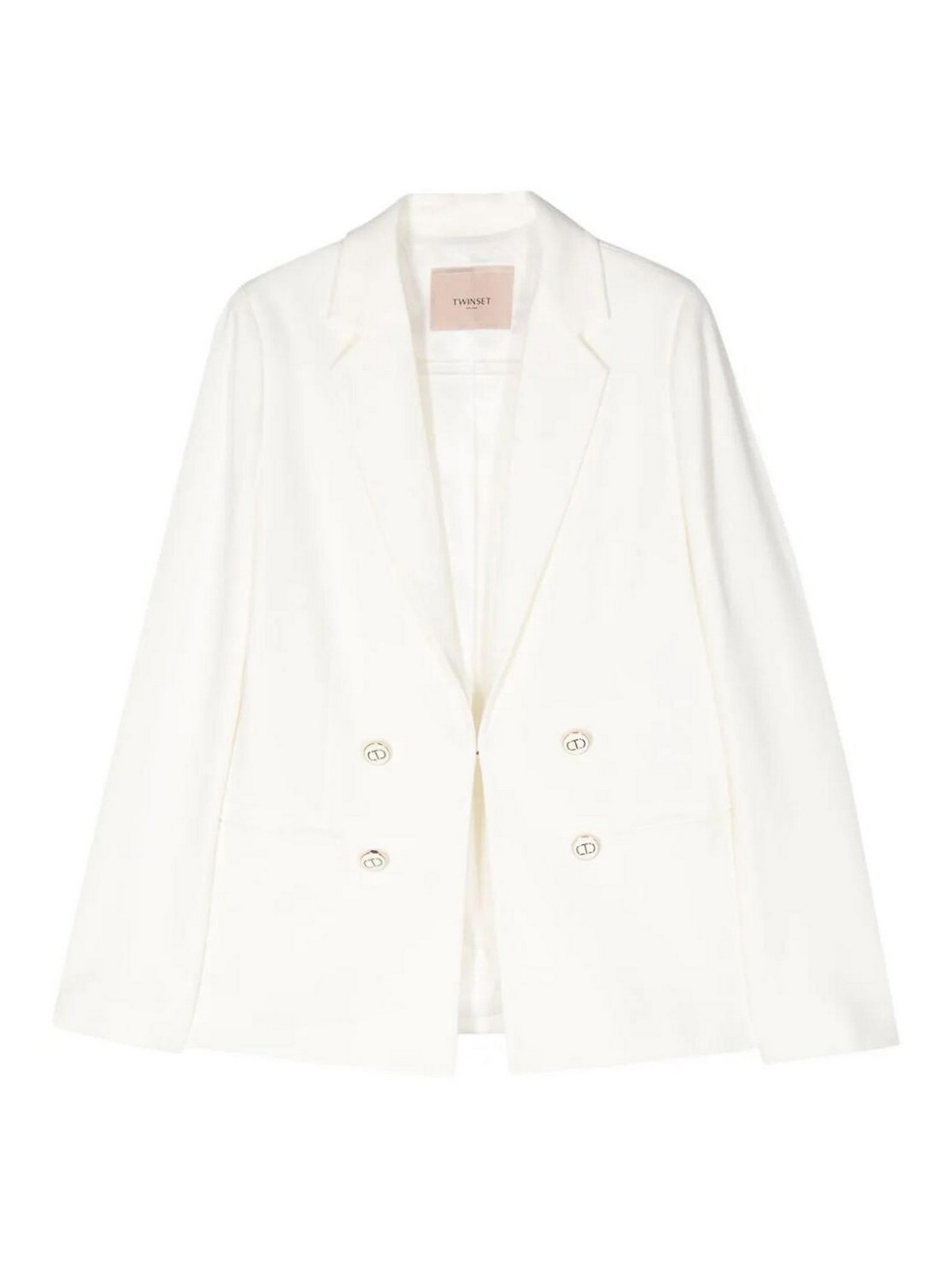 Twinset Double Breasted Jacket In White