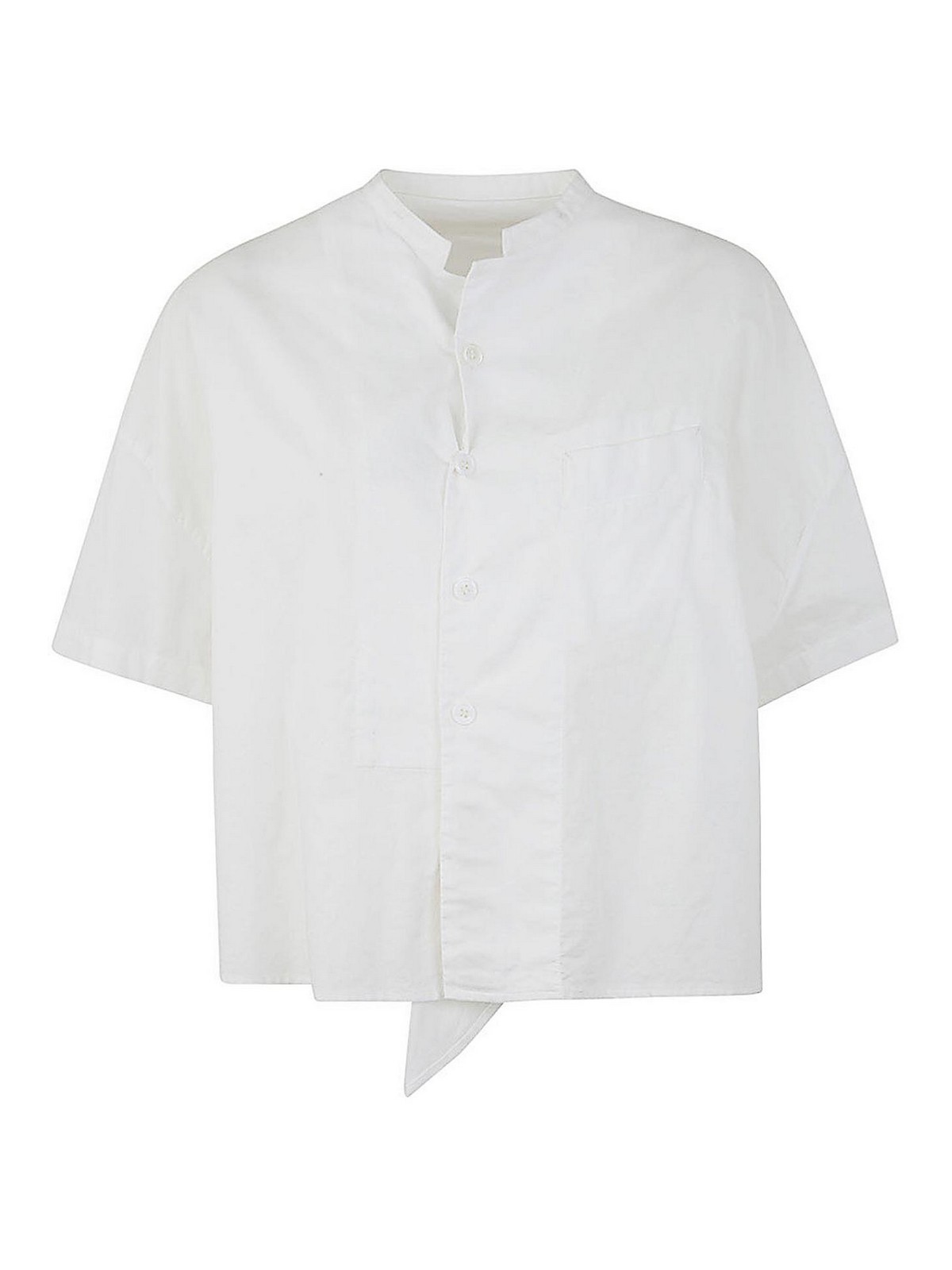 Y's N-half Sleeve Box Shirt In White