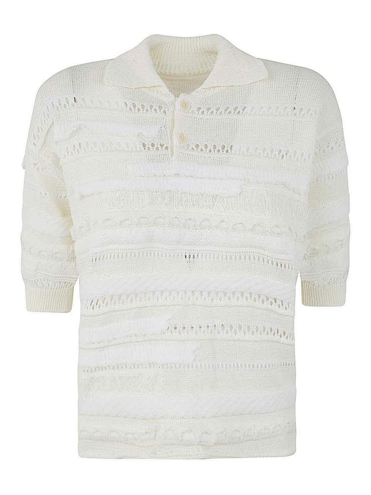 Shop Y's Half Sleeve Pullover With Collar In White