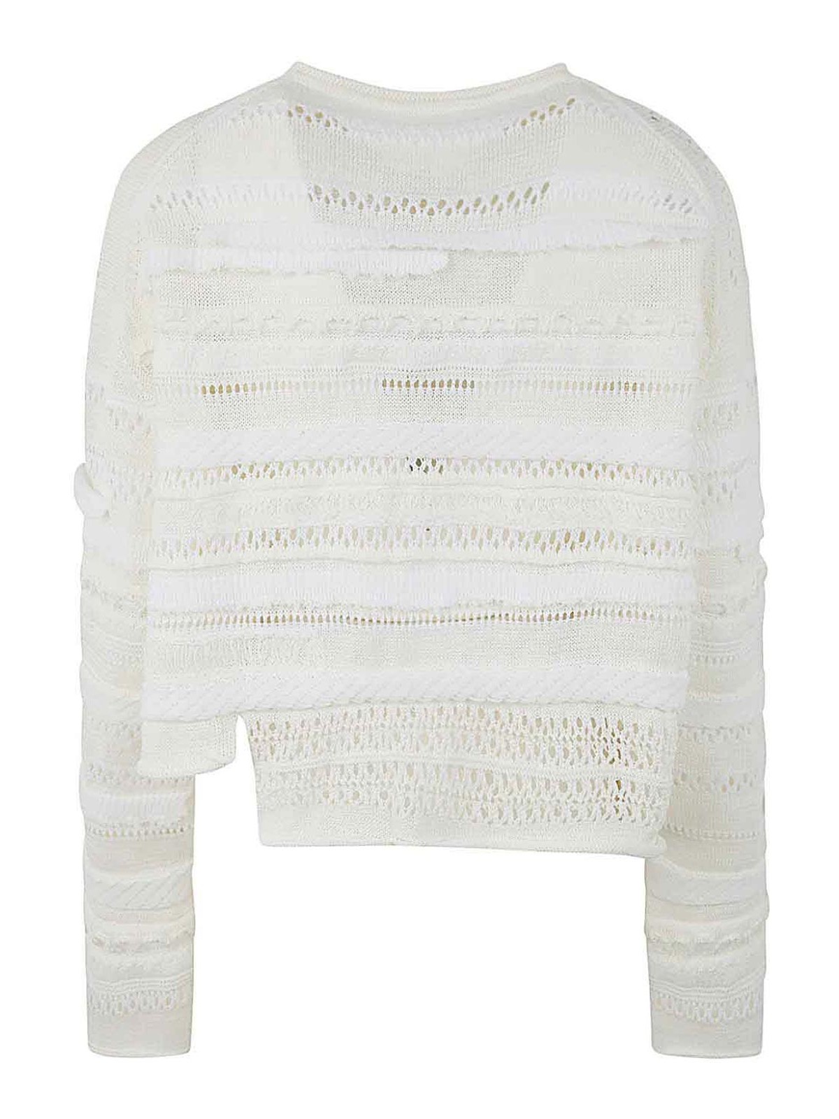 Shop Y's Short Assymetry Cardigan In White