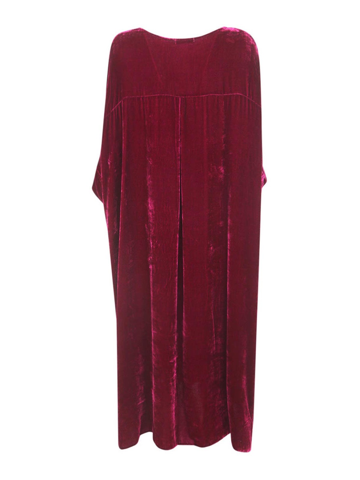 Shop Bianco Levrin Rene Round Neck Long Dress In Red