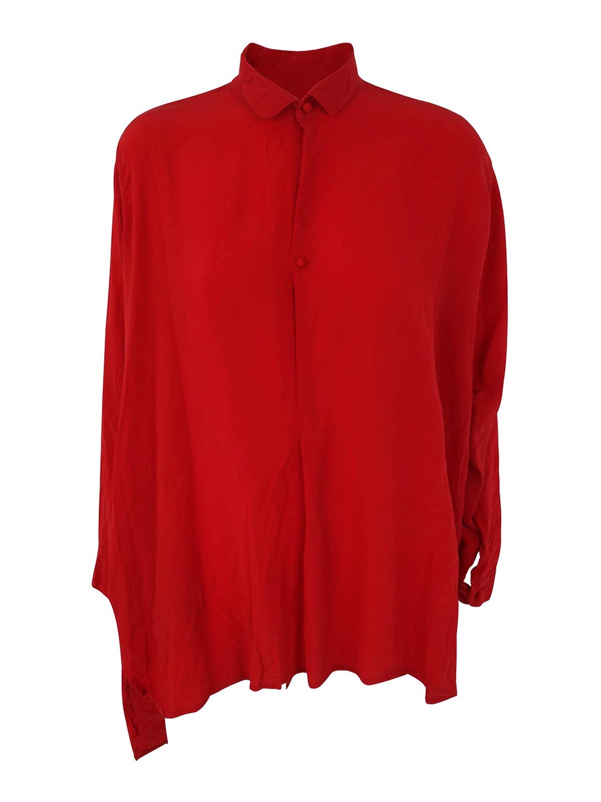 Shop Daniela Gregis Fratello Larga Andrea Silk Shirt In Red