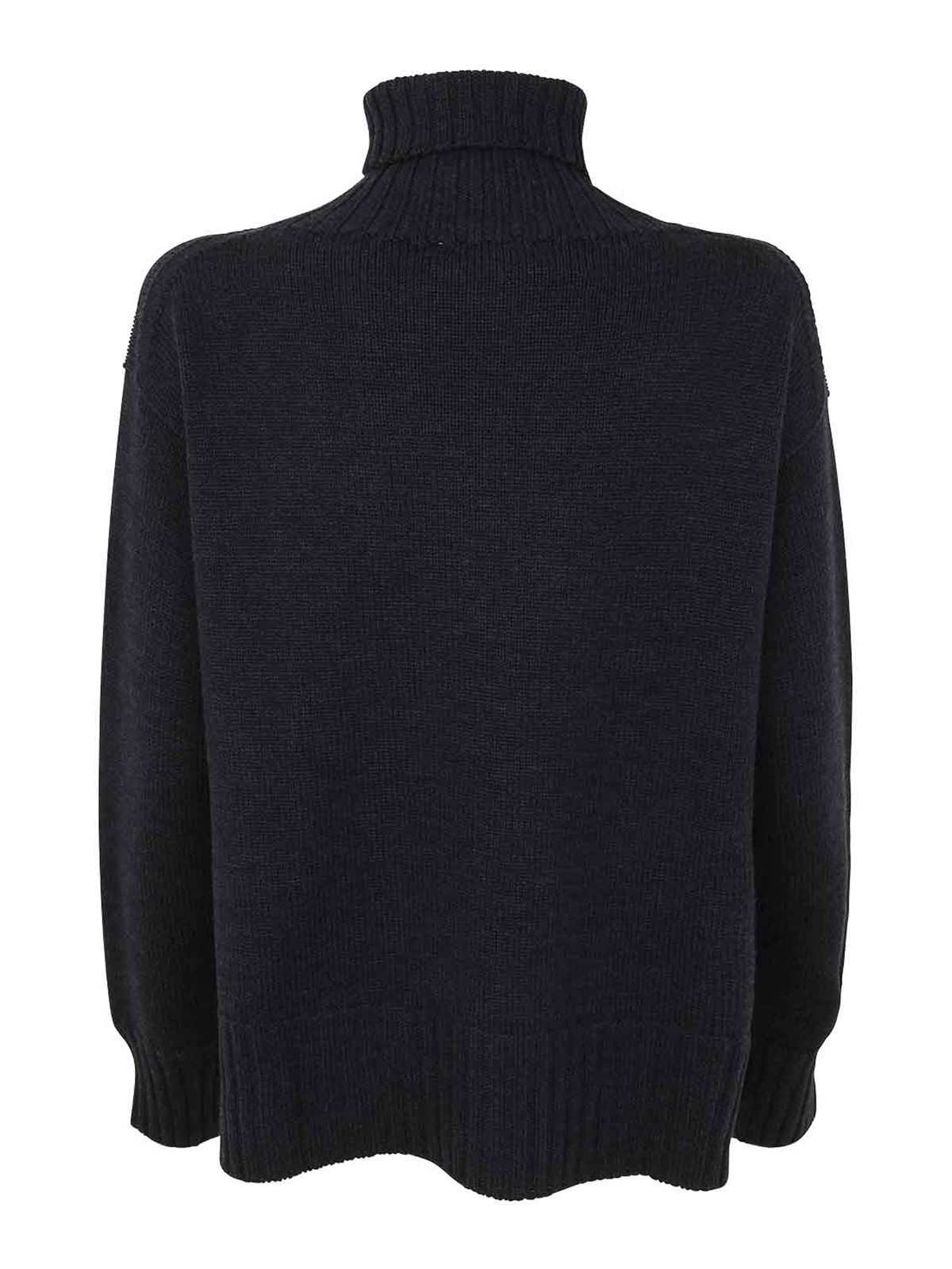 Shop Drumohr Long Sleeves Turtle Neck Oversized Sweater In Grey